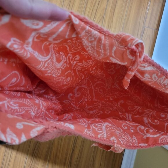 Crochet bag tote sack beach bag sewing knitting peach orange summer hand made - Picture 4 of 14